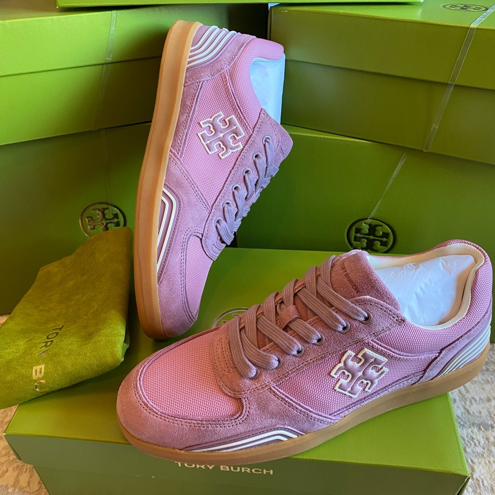 Tory Burch Clover Court Nylon/ Suede Sneakers